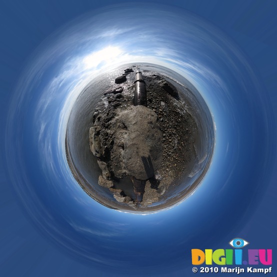 SX12585-12633 Drainpipe on Ogmore by Sea with low tide